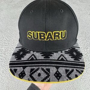Subaru SnapBack Cap Streetwear Casual Skater Black Yellow‎ Geometric Hat